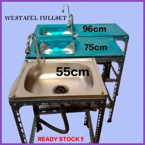 Kitchen sink Bak cuci piring stainless pakai kran / Westafel Portable