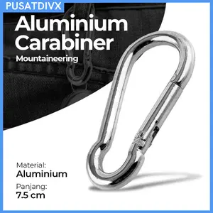 SANJI GYMTOP CARABINER ALUMINIUM MOUNTAINEERING GANTUNGAN BARANG OUTDOOR 698 SILVER