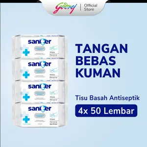 Saniter Personal Wipes Sanitizer - Tisu Basah Antiseptik- 50s isi 4