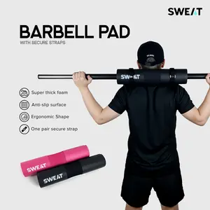 SWEAT - Barbell Pad with Secure Straps | Bantalan Barbel Gym - Pelindung Pundak & Leher untuk Squat, Angkat Beban, dan Thrust Fitness