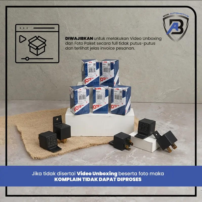 Relay BOSCH Original Kaki 4 - 4 Pin 12V 30 Ampere Mobil & Motor 3