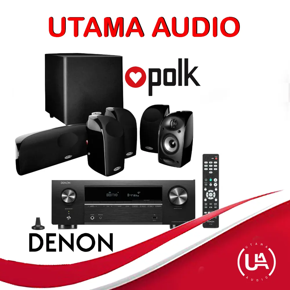 Home Theater Denon AVRX580BT Polk Audio TL1600 Bioskop rumah Netflix Tv