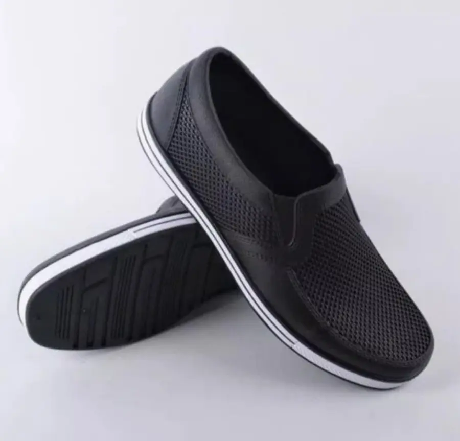 Nikko 8136 Sepatu Pantofel Karet Pria Hitam Anti Air Bahan Lentur Tahan Licin Flat Shoes Kerja Lokal Casual Standar