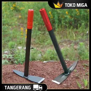 2 In 1 Pickaxe Cangkul Mini Berkebun Baja Karbon Cangkul Tanah Tahan Lama Beliung Cangkul Kebun