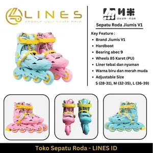 Sepatu roda Jiumis V1 Inline Skate Harboot Freestyle slalom Rekreasi Roda Karet