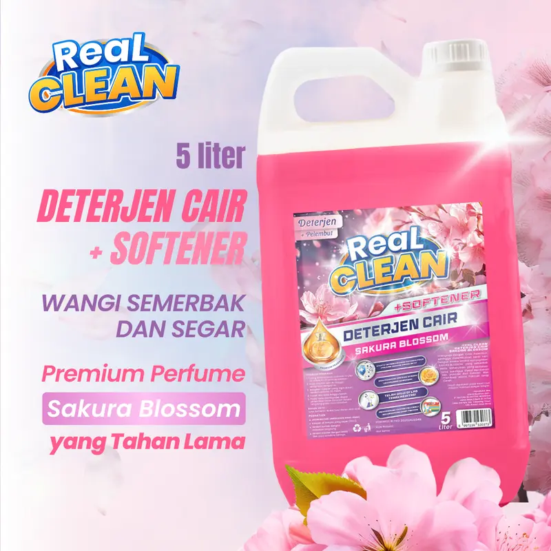 Real Clean Deterjen Cair Antibacterial 5 L - Detergen Laundry Jerigen 0
