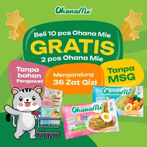 Mi Instan Sehat Anak Non MSG Pengawet Ohana Gratis 2 pcs - 10 pcs