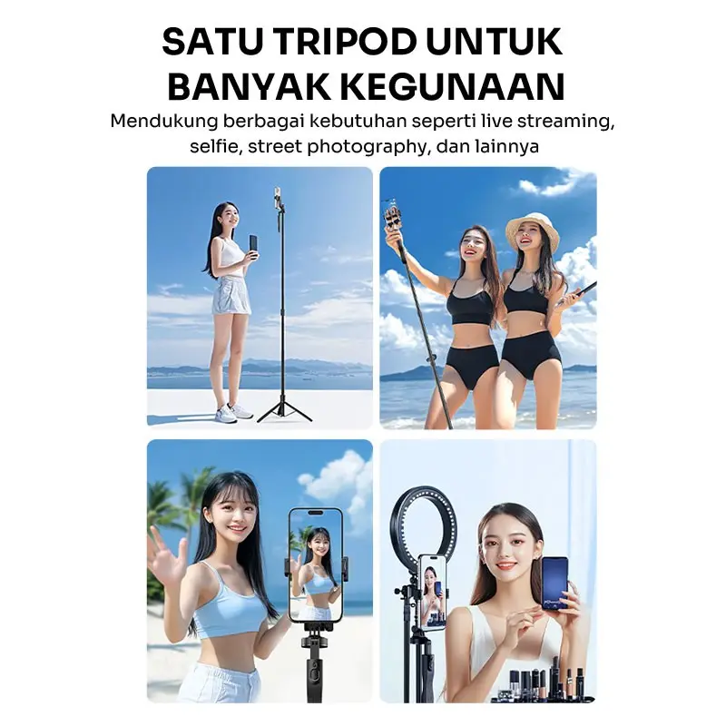 TRIPOD HP TONGSIS TONGKAT SELFIE STICK ROBOT RT-S03 UNTUK ANDROID DAN IPHONE WITH REMOTE TOMBOL BLUETOOTH
