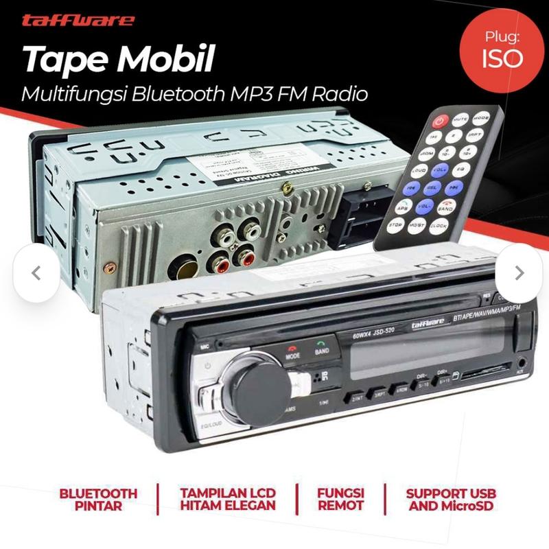 Taffware Tape Mobil Audio Multifungsi Bluetooth MP3 FM Radio ISO 1 Din ...
