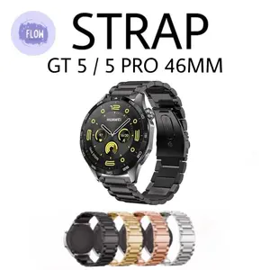 TALI JAM TANGAN STRAP WATCH MODEL STAINLESS BESI 3 BEADS 22MM FREE ADJUSTER TOOL FOR HUAWEI GT 5 / 5 PRO 46MM