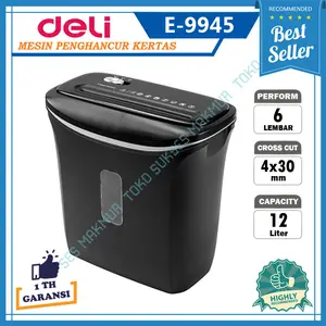 Deli E9945 Paper Shredder / Penghancur Kertas Otomatis Kapasitas 6Lbr 9945