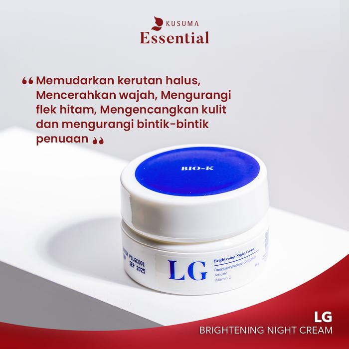 Gambar Kusuma Beauty Brightening Night Cream LG - Essential Brightening Series - Krim MalamPencerah Wajah dari Kusuma Beauty Clinic Kota Tangerang Tokopedia