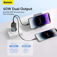 Gambar CHARGER ADAPTOR BASEUS GAN5 PRO 2 SLOT USB TYPE-C OUTPUT KEPALA BATOK CAS FAST CHARGING 40W QUICK CHARGE dari btgcom Kota Denpasar 5 Tokopedia