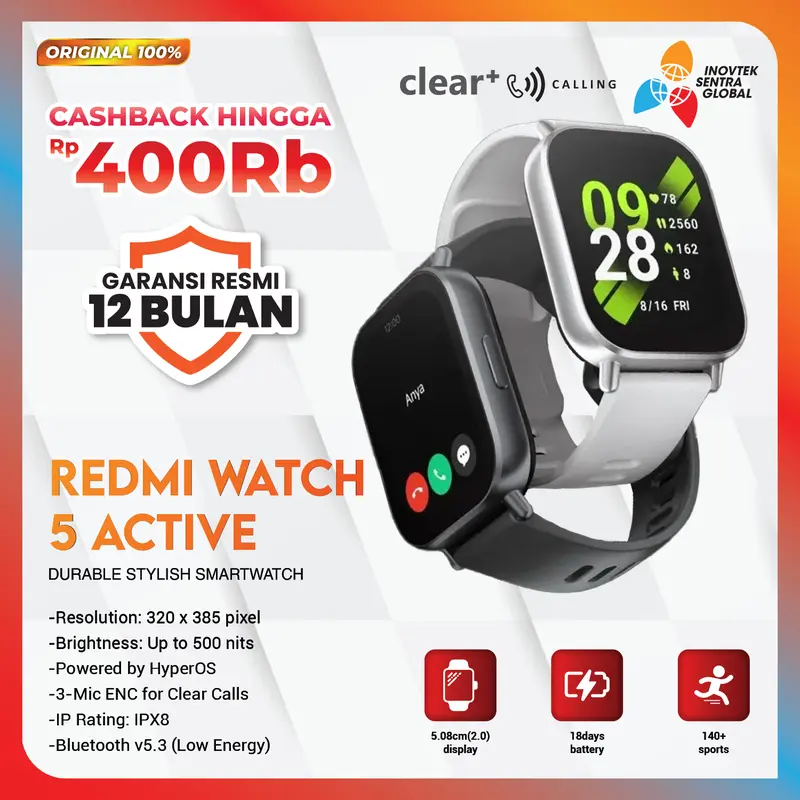 Xiaomi Mi Redmi Watch 5 Active Smartwatch - Garansi Resmi 0
