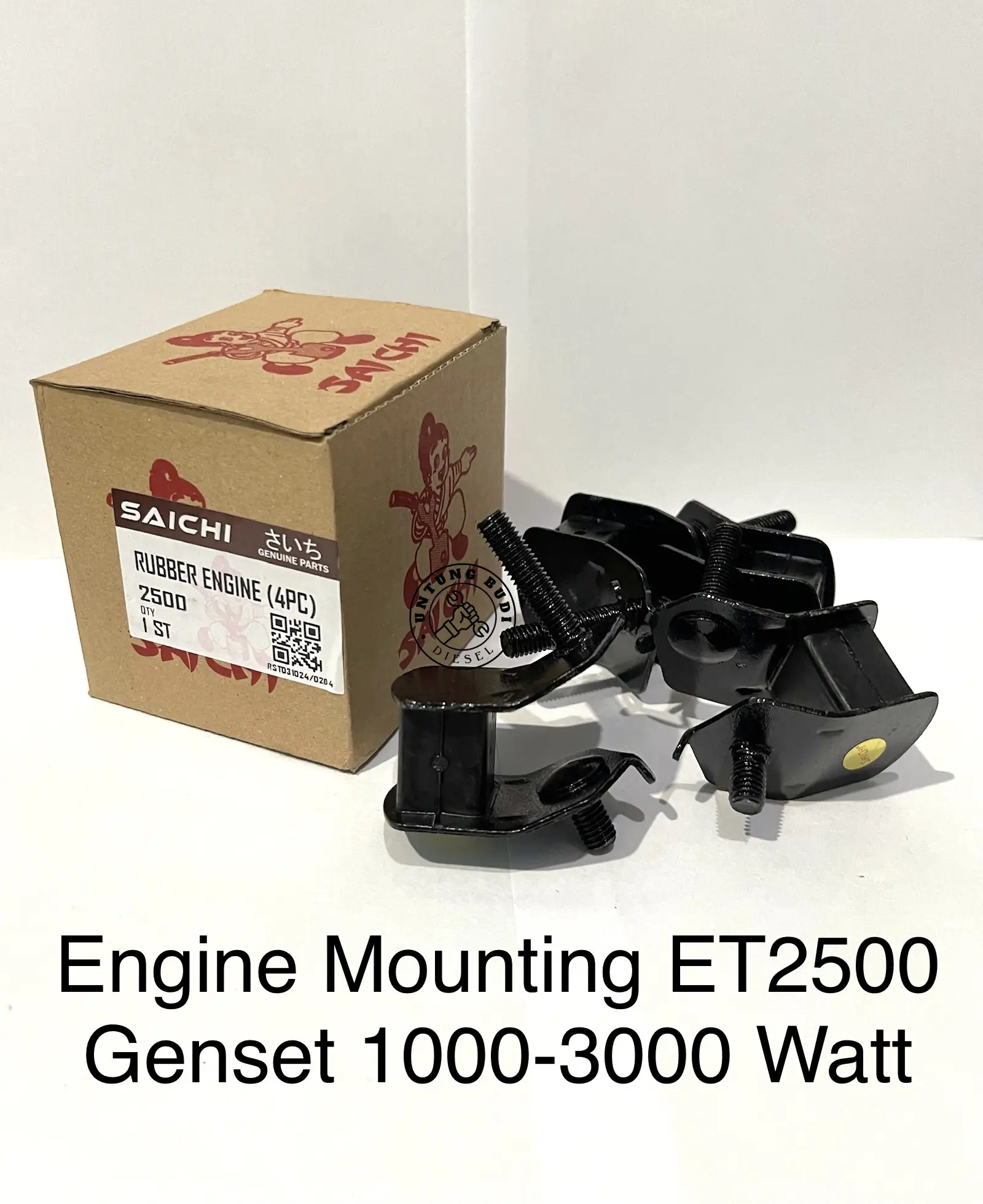 Mounting ET2500 Saichi Set 4pcs Pangkon Dudukan Karet Vibration Absorber Genset 1000-3000 Watt ET2500 ET2800 ET3000 ET3500 ET4000 ET4500