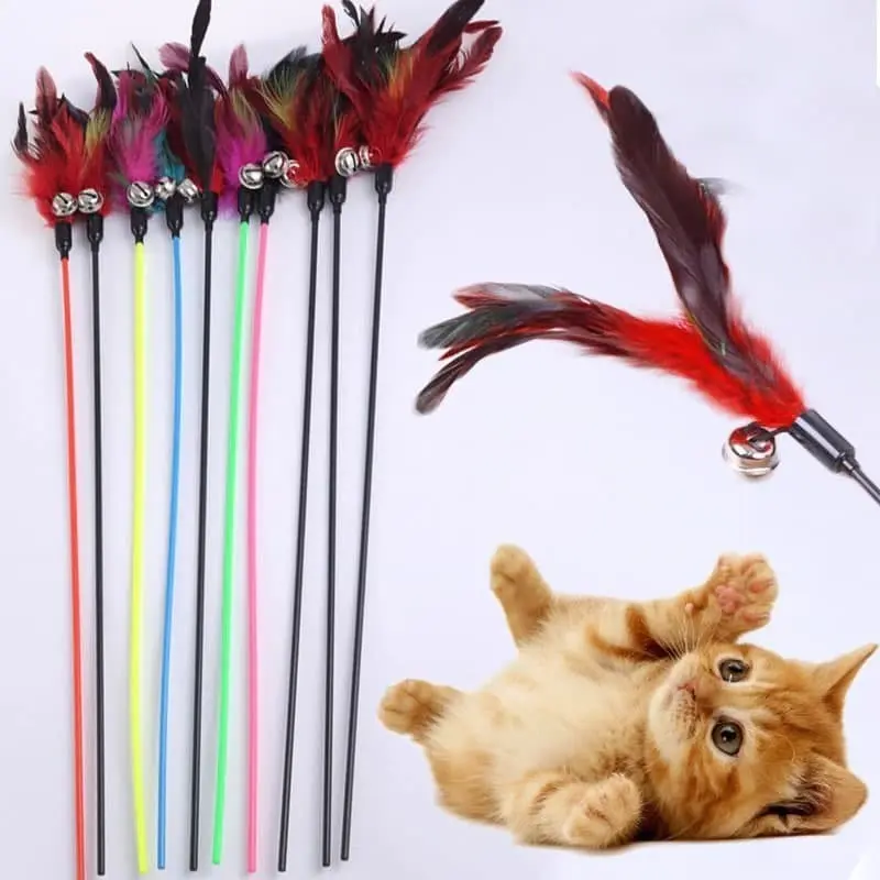 DD - Mainan Kucing Tongkat Bulu Dengan Bel Kerincing Lucu - Funny Cat Stick Interactive Toy 8