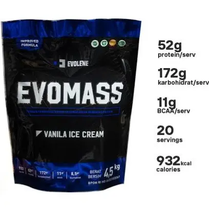 Evolene Evomass Repack Murah 500gr 1kg Whey Gainer