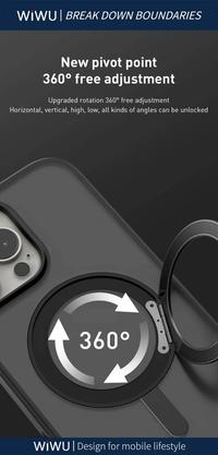 Gambar Case iPhone 16 Pro Max / 16 Pro / 16 Plus / 16 WiWU Armor Ultra MagSafe Foldable Stand Hybrid Matte Casing (FGG-202) - Black , iPhone 16 dari WiWU Official Kota Bekasi 3 Tokopedia