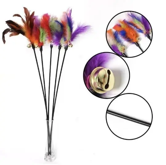 DD - Mainan Kucing Tongkat Bulu Dengan Bel Kerincing Lucu - Funny Cat Stick Interactive Toy 4