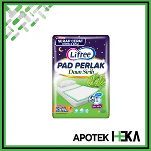 Lifree Pad Perlak Daun Sirih ukuran 60x95 cm isi 7 - Serap Cepat Urine