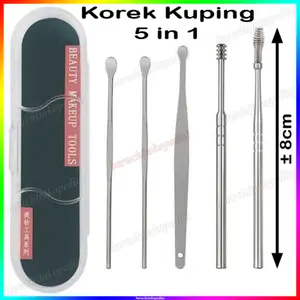 Korek Kuping 5in1 Set Alat Pembersih Kotoran Telinga 5 in 1 Stainless Steel Besi Ear Wax Cleaner