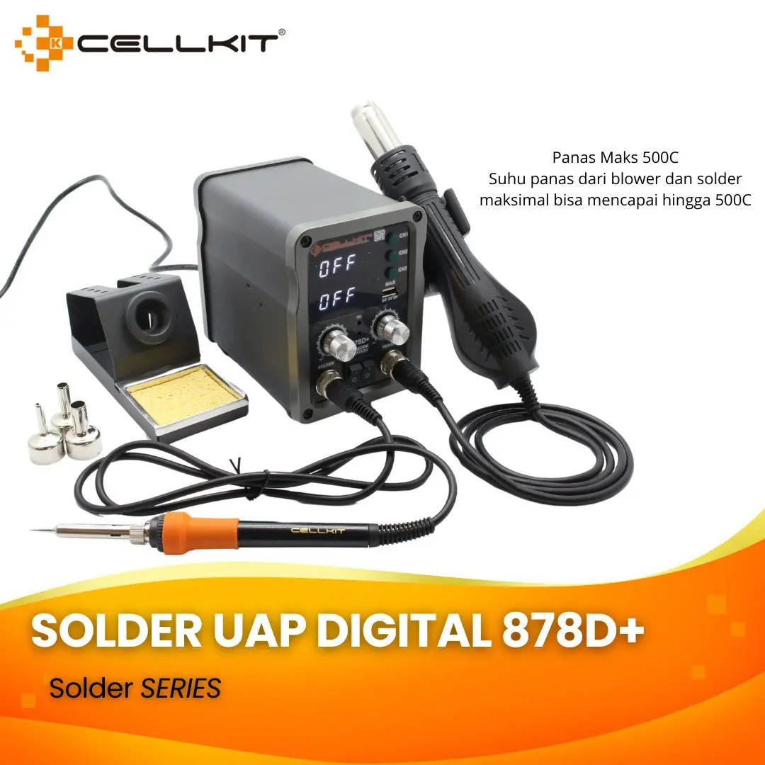 BLOWER DAN SOLDER CELLKIT 878D+ SMART 3 MEMORY PLUS USB 5V 2A