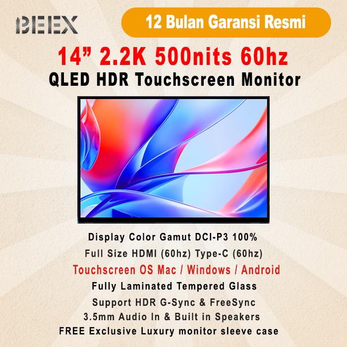 Portable Monitor BeeX QLED 14