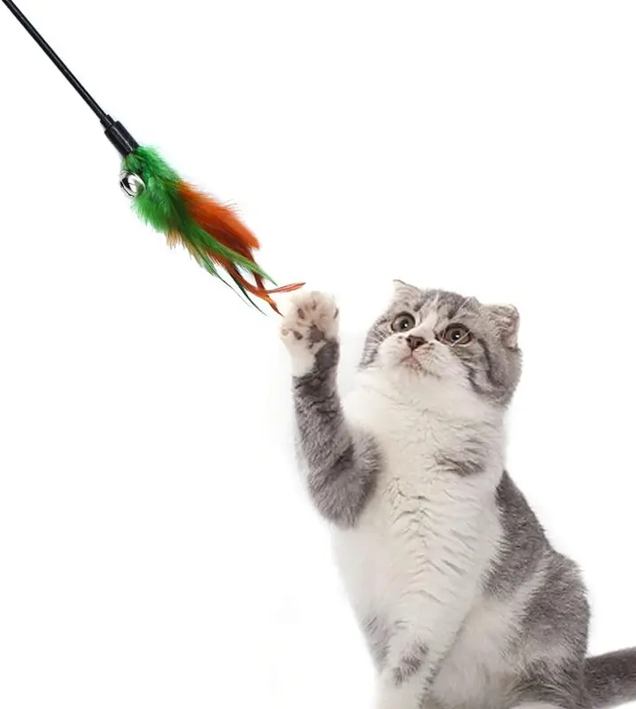 DD - Mainan Kucing Tongkat Bulu Dengan Bel Kerincing Lucu - Funny Cat Stick Interactive Toy 5