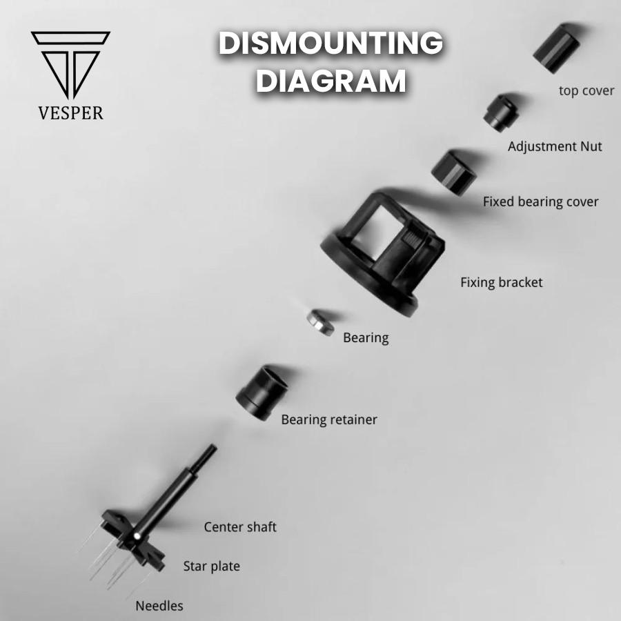 vesper magnetic WDT tools coffee needle distributor black phantom / jarum WDT tool espresso distribution alat kopi barista