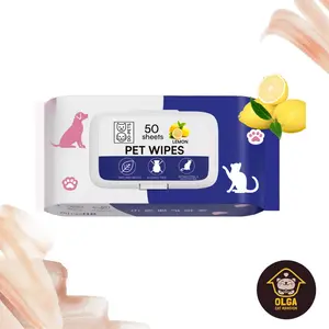 Pet Wipes Tisu Basah Anjing Kucing "50 Lembar" Lemon Scent