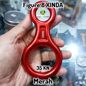 FIGURE 8 XINDA 35 KN MERAH DESCENDER ALAT BELAY DAN PANJAT CLIMBING SAFETY