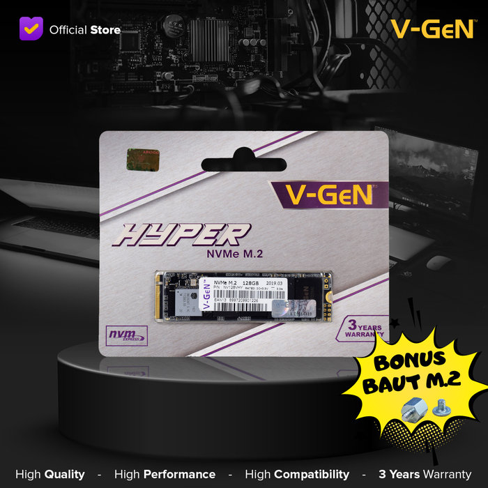 Gambar SSD M.2 NVMe 128gb 256gb 512gb 1TB 2TB V-GeN PCIe 3.0 VGEN + BAUT M2 - 128GB, PLUS BAUT dari Semua V-GeN Kab. Tangerang Tokopedia