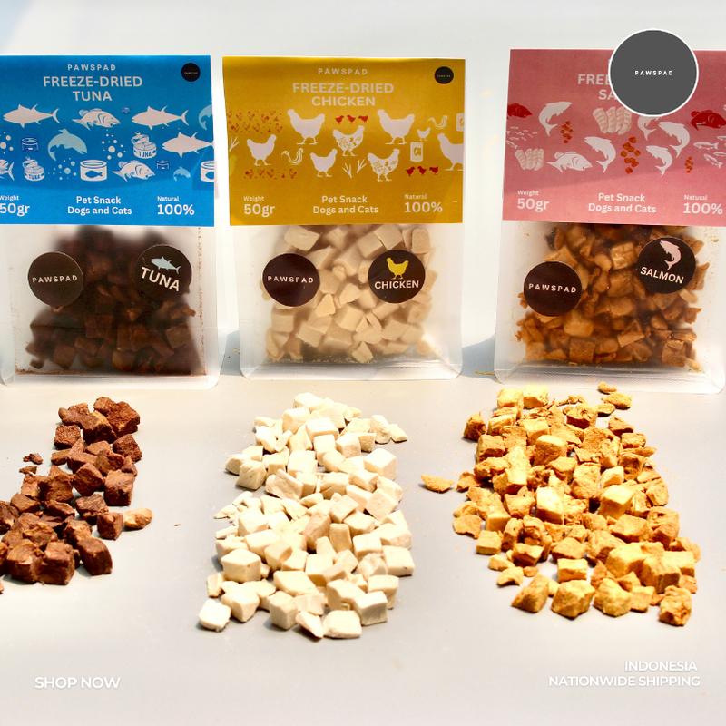 PAWSPAD FREEZE DRIED CHICKEN CEMILAN/SNACKS ANJING DAN KUCING 50GR 4