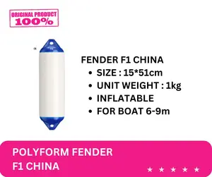 Fender F-1 China Ukuran 15cmx51cm Warna Putih Inflatable untuk Perahu 6-9m Polyform Fender F1 China - Motorcycle