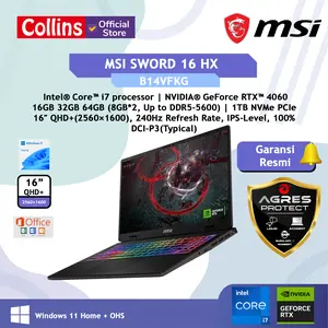 MSI SWORD 16 HX B14VFKG I7 14700HX RTX4060 8GB/ 16GB 1TB W11+OHS 16.0QHD+ 240HZ