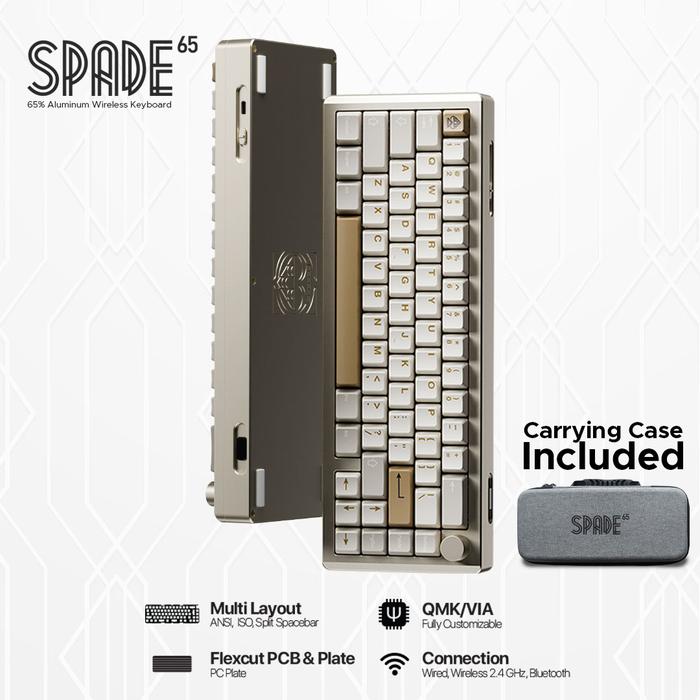 Picture of Promo Noir Spade65 65% Aluminum Wireless Mechanical Keyboard Gasket ...
