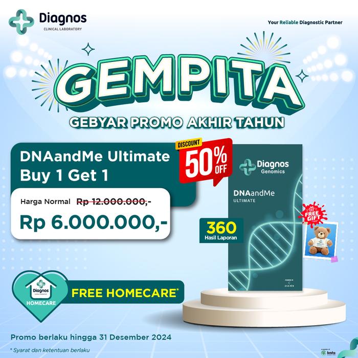 Gambar DNAandMe Ultimate - BUY 1 GET 1 (2 Kit) - Diagnos Laboratorium dari Laboratorium Diagnos Kota Administrasi Jakarta Pusat Tokopedia