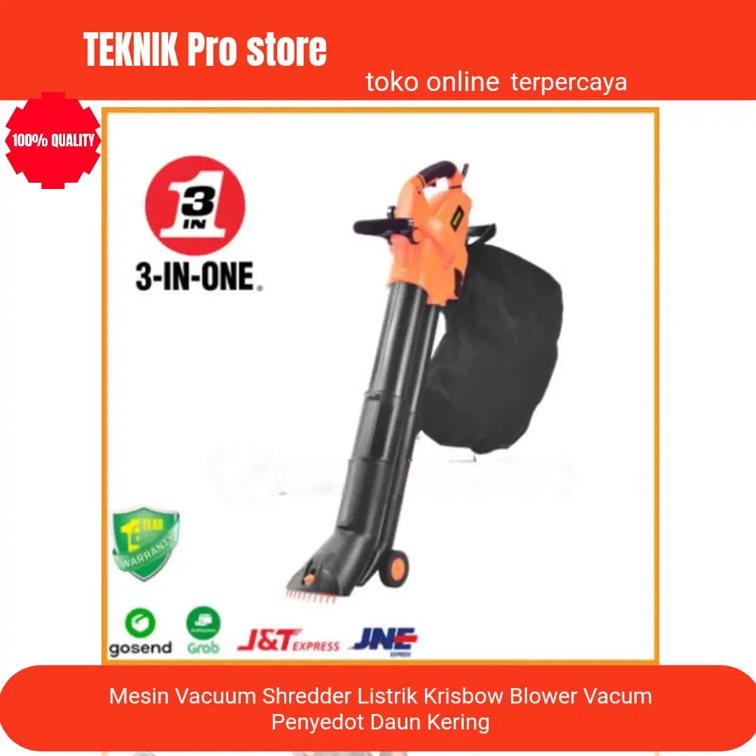 Mesin Vacuum Shredder Listrik Krisbow Blower Vacum Penyedot Daun Kering