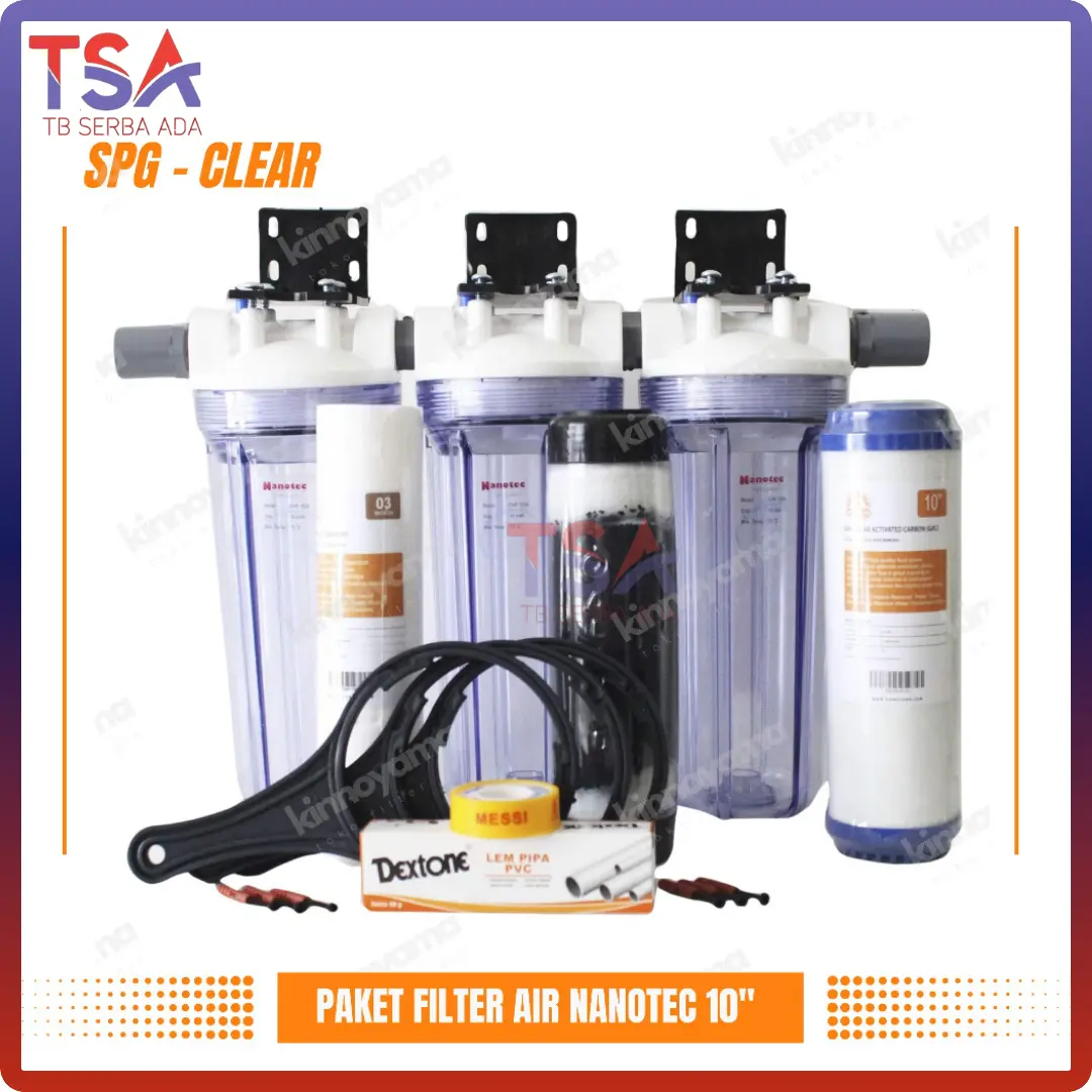 Paket Filter Air Sumur Bor / Saringan Air Zat Besi - GM 3 (Clear 10"- 3/4" SPG)
