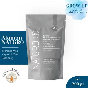 Susu Kalsium Natural / NATGRO 200gr / Sumber Kalsium & Protein / Sereal Milk with Raspberry & Kelor