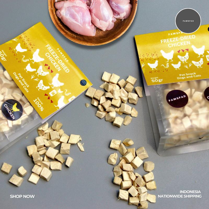 PAWSPAD FREEZE DRIED CHICKEN CEMILAN/SNACKS ANJING DAN KUCING 50GR 3