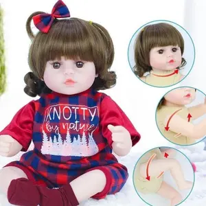 42 cm 18 Inch TERJANGKAU mainan Boneka Reborn Bayi Silikon mirip Asli Cantik Mewah -IOS