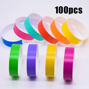 100pcs Gelang Tiket Sekali Pakai Gelang Event Anti Air Tiket Event PVC Gelang Wahana