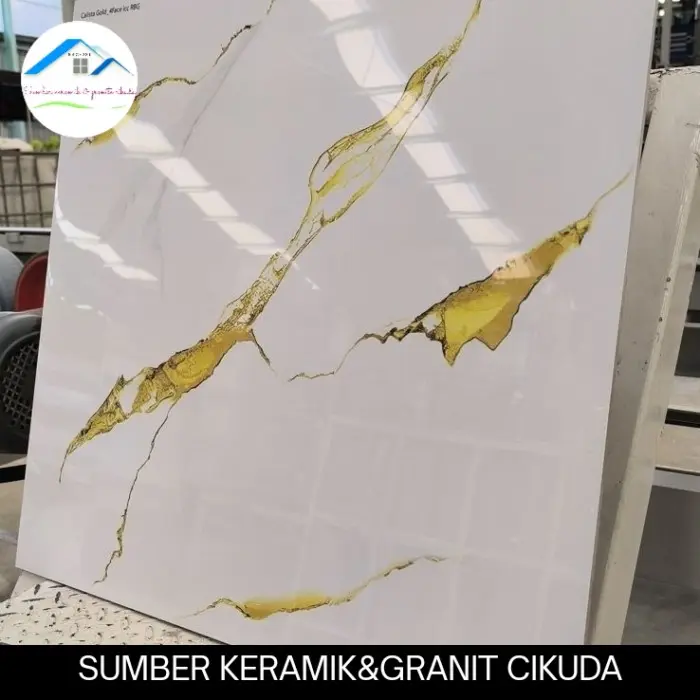 GRANIT 60X60 GLOSSY MOTIF CARARA  GOLD | ARNA CALISTA GOLD ECONOMY 0