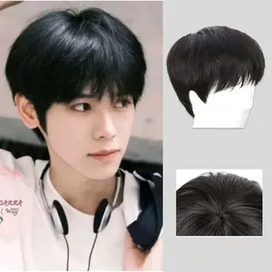 Rambut Palsu Rambut Palsu Dewasa Wig Pria Cowok Pendek Wig Korea Style Rambut Palsu Pria Rambut Cosplay