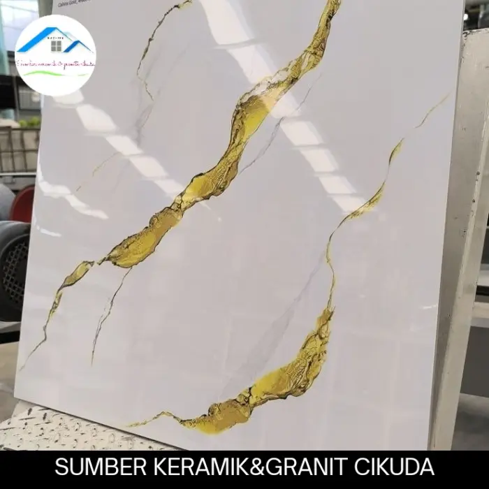 GRANIT 60X60 GLOSSY MOTIF CARARA  GOLD | ARNA CALISTA GOLD ECONOMY 1
