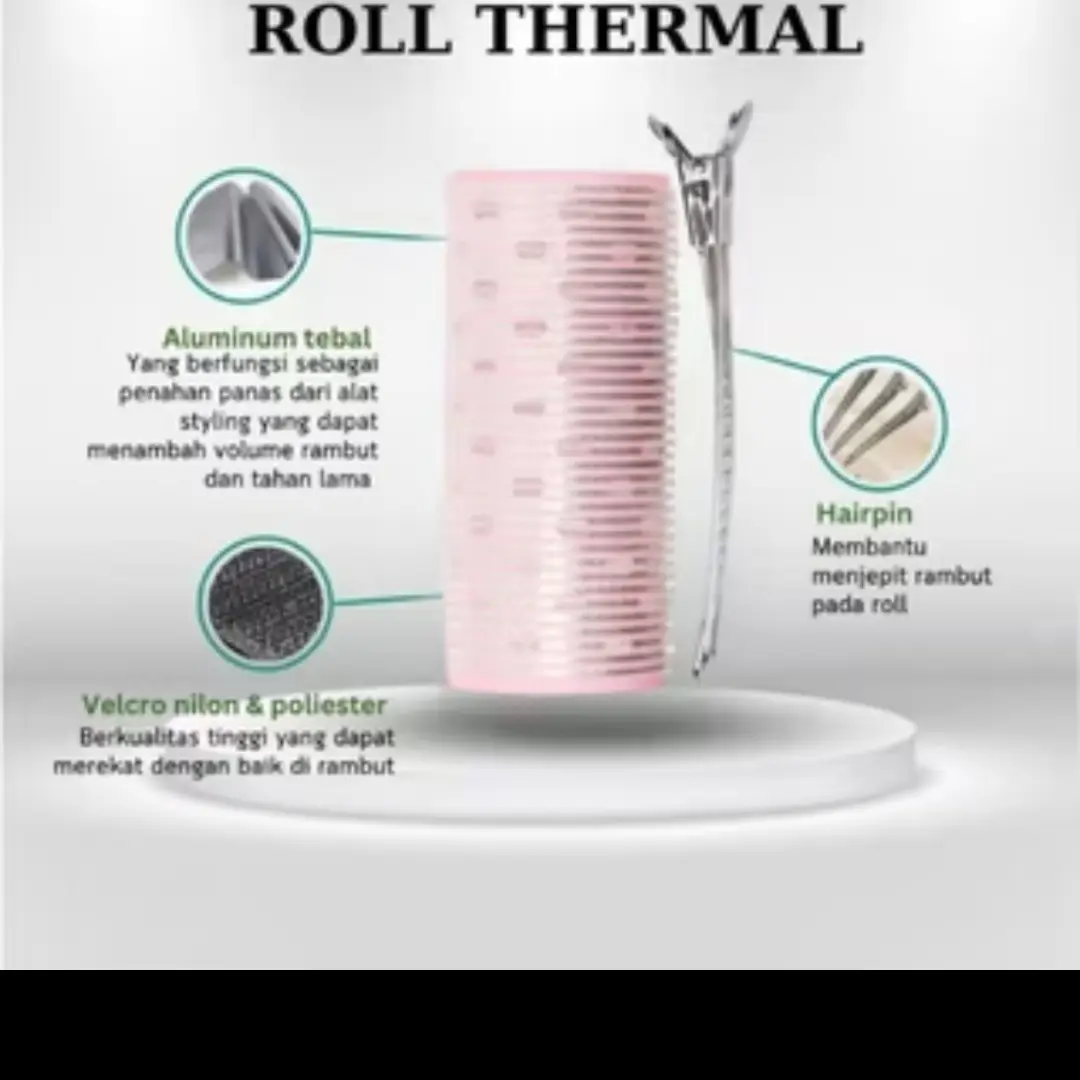 1 Paket Roll Rambut Thermal Aluminium  +Jepit Roll Size Besar 5CM