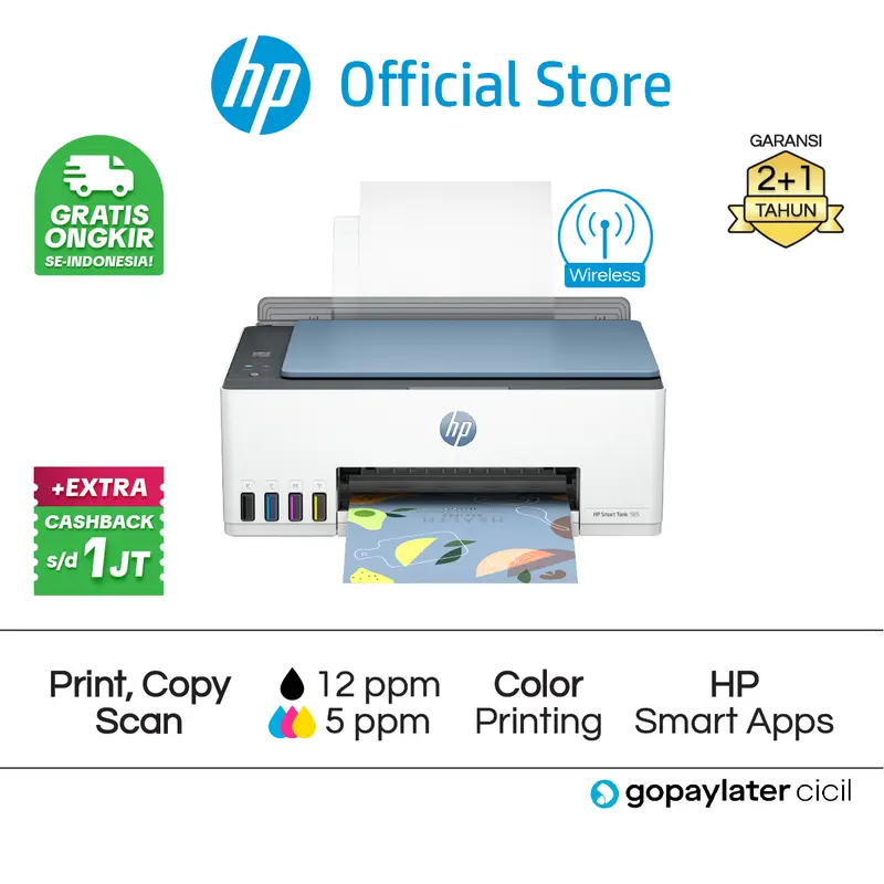 Printer HP Smart Ink Tank Wireless Print Scan Copy 415 585 720 750 210 0
