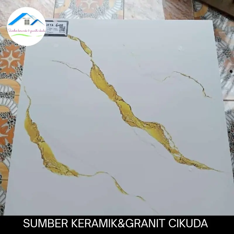GRANIT 60X60 GLOSSY MOTIF CARARA  GOLD | ARNA CALISTA GOLD ECONOMY 2