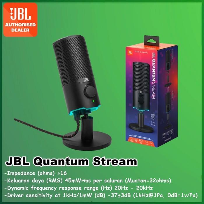 Gambar JBL Quantum Stream Mikrofon Microphone USB Premium Streaming Gaming dari Officiall Brands Kota Administrasi Jakarta Barat Tokopedia